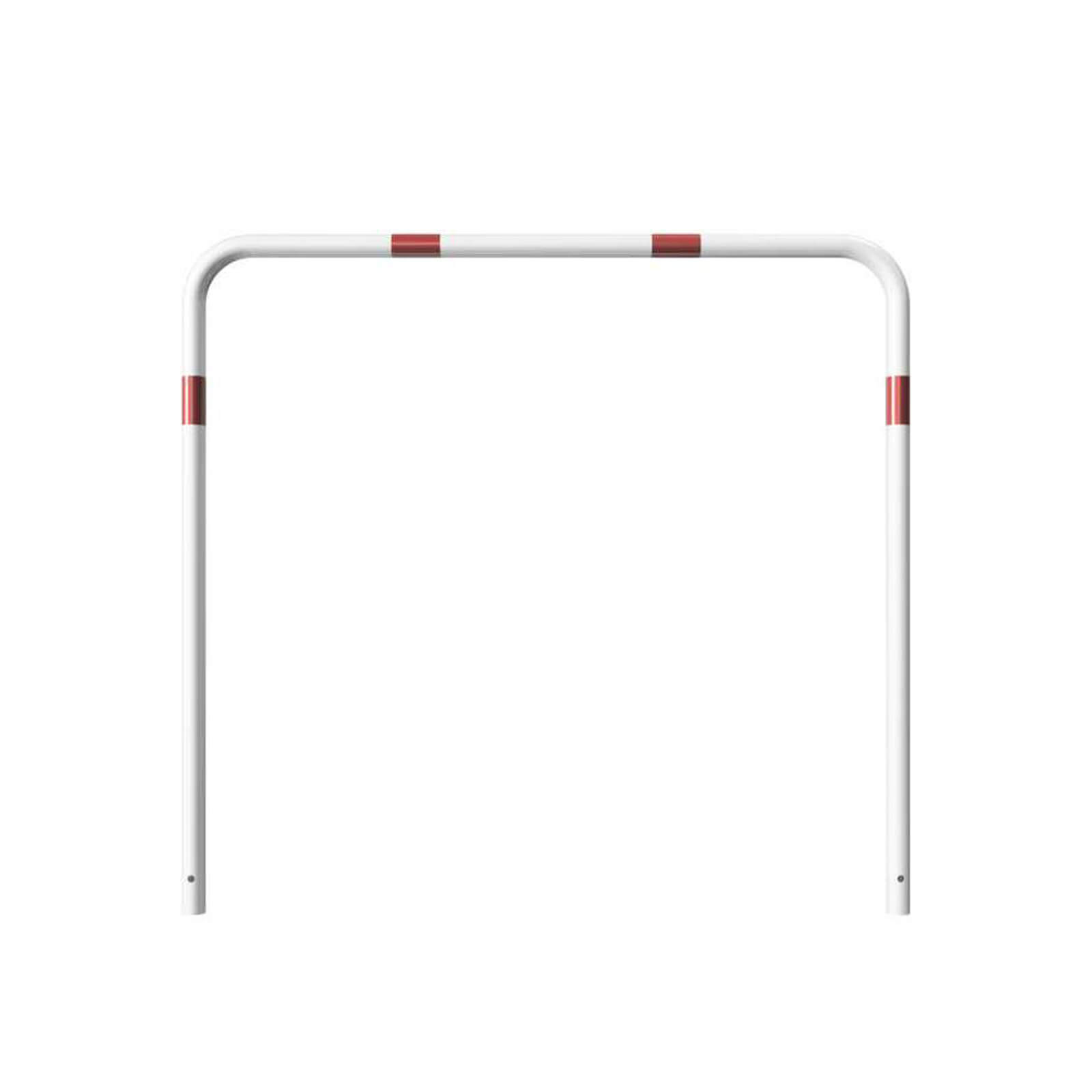 Rohrbügel aus Stahlrohr Ø 48 x 2,5 mm-weiß besch. / rote Streifen-1400 mm-1500 mm