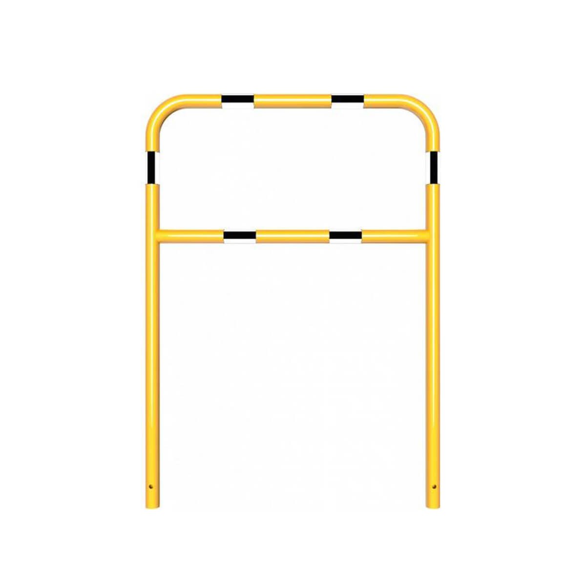 Schutzbügel mit Querholm Ø 48 x 2,5 mm zum einbetonieren gelb / schwarz 1000 mm