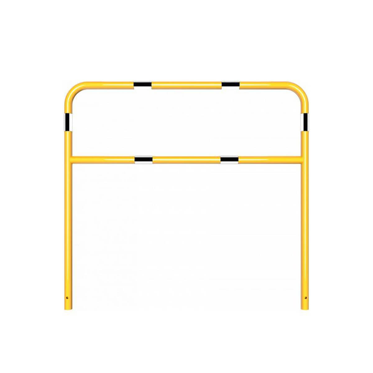 Schutzbügel mit Querholm Ø 48 x 2,5 mm zum einbetonieren gelb / schwarz 1500 mm