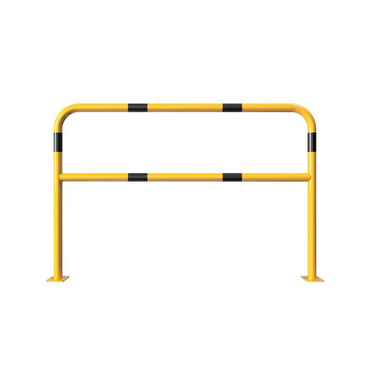Schutzbügel mit Querholm Ø 48 x 2,5 mm für Dübelbefestigung gelb / schwarz 1500 mm