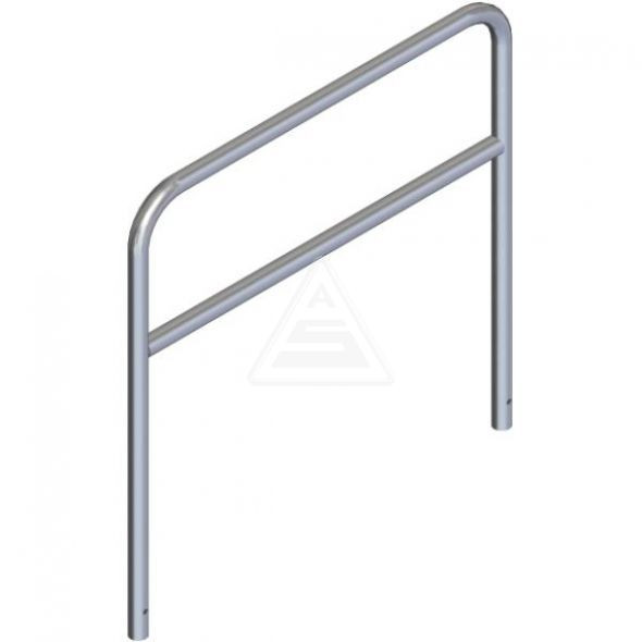 Rohrbügel aus Stahlrohr Ø 48 mm mit Querholm zum Einbetonieren-1200 mm x 1200 mm-feuerverzinkt