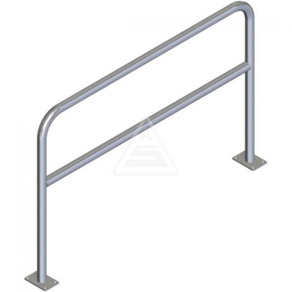 Rohrbügel aus Stahlrohr Ø 48 mm mit Querholm für Dübelbefestigung-1000 mm x 1500 mm-feuerverzinkt