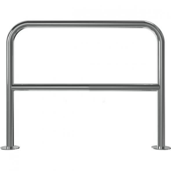 Edelstahlbügel Ø 48 mm, mit Querholm,  für Dübelbefestigung