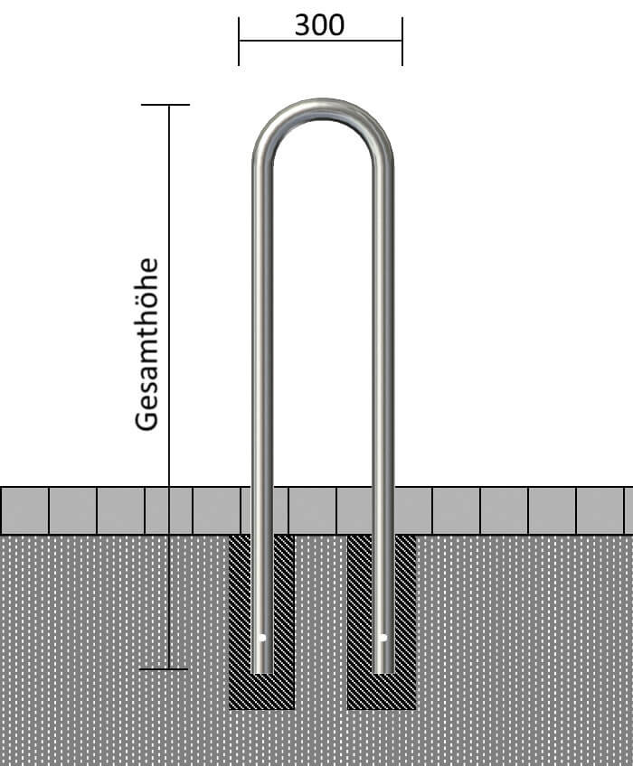 Universalbügel Edelstahlrohr Ø 48 mm, zum einbetonieren