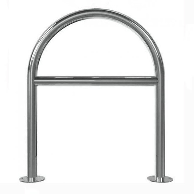 Rundbügel Edelstahlrohr Ø 48 mm, mit Querholm, zum Aufdübeln