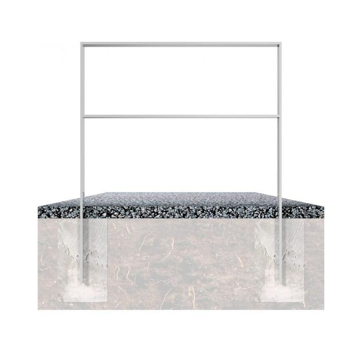 Anlehnbügel aus Flachstahl 80 x 12 mm, mit Querholm, feuerverzinkt, zum einbetonieren