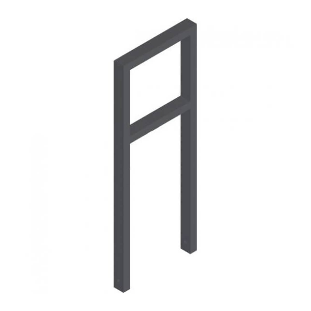 Anlehnbügel aus Stahlrohr 60 x 40 mm, mit Querholm, feuerverzinkt und besch. DB 703, zum einbetonieren, Gesamtbreite 450 mm