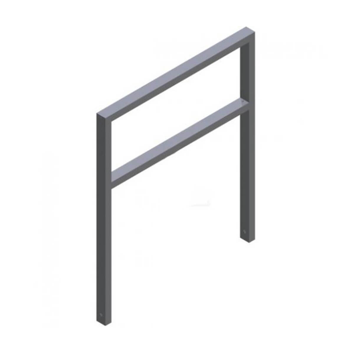 Anlehnbügel aus Stahlrohr 60 x 40 mm, mit Querholm, feuerverzinkt und besch. DB 703, zum einbetonieren, Gesamtbreite 1000 mm