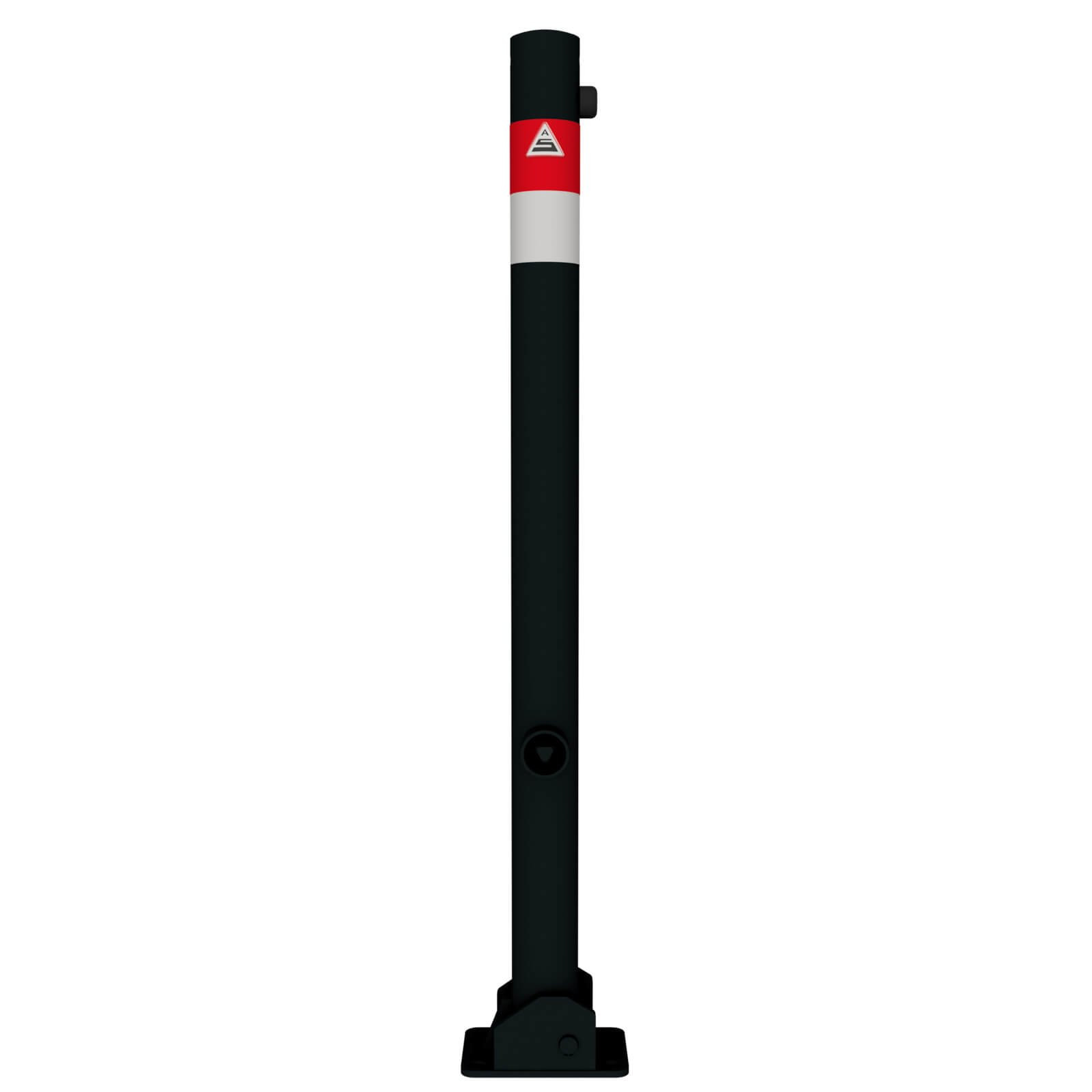 Absperrpfosten Black - Line Ø 60 mm, umlegbar, für Dübelbefestigung mit Dreikantverschluss nach DIN 3223