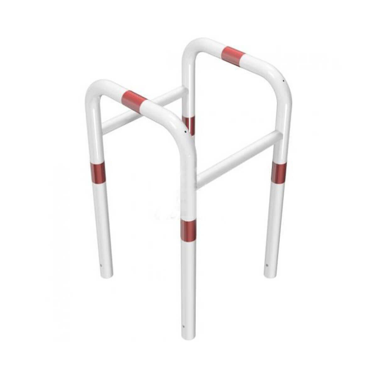 Baum und Säulenschutz zum einbetonieren Ø 60 Rundbügeln Breite 600 mm Tiefe 600mm rot weiß