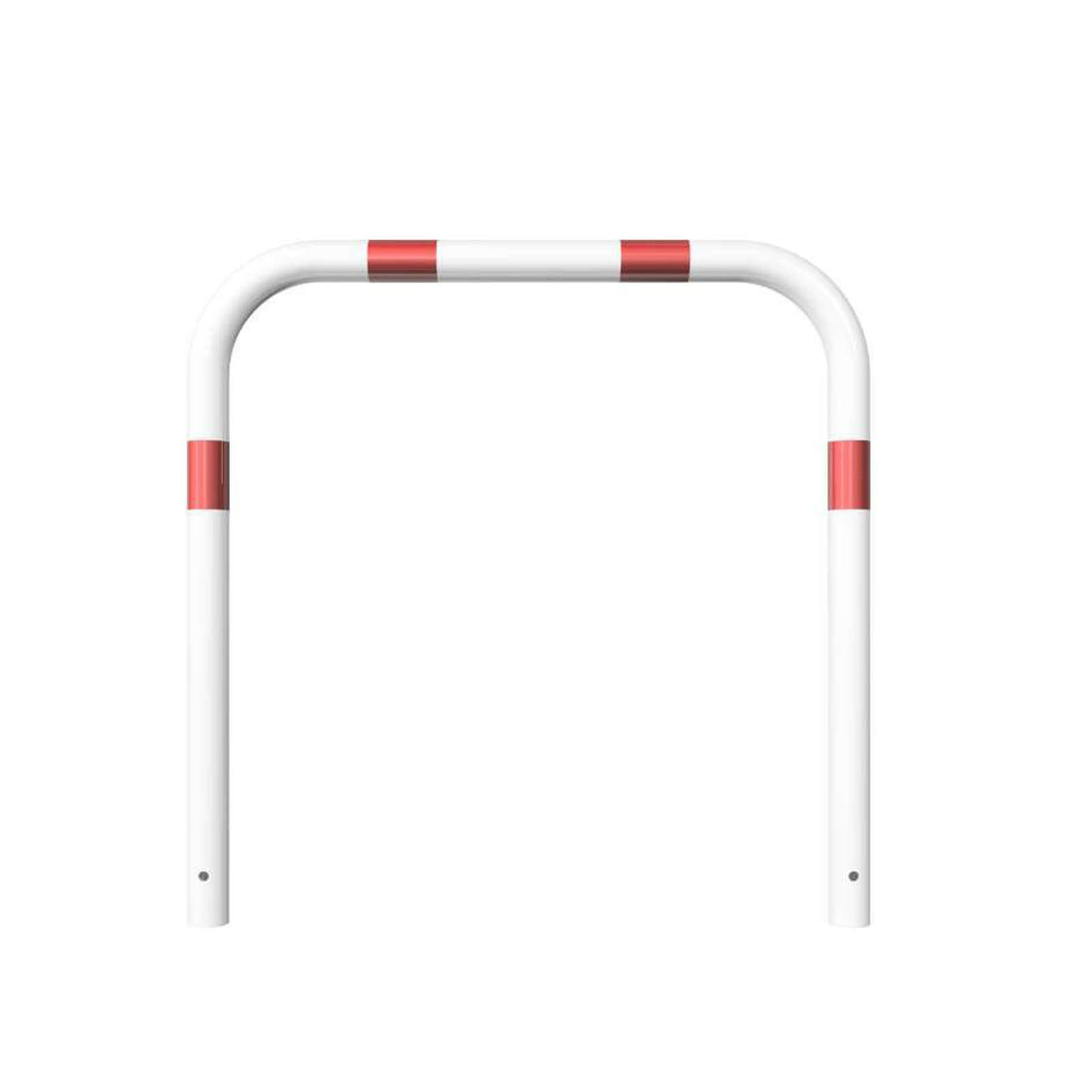 Rohrbügel aus Stahlrohr Ø 60 x 2,5 mm-weiß besch. / rote Streifen-1000 mm-1000 mm