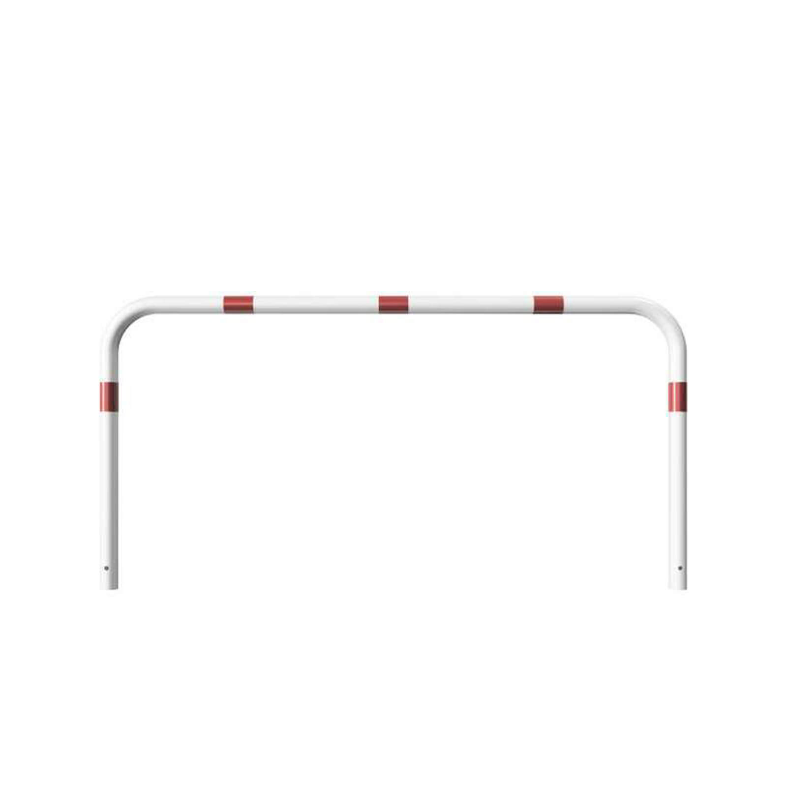 Rohrbügel aus Stahlrohr Ø 60 x 2,5 mm-weiß besch. / rote Streifen-1000 mm-2000 mm