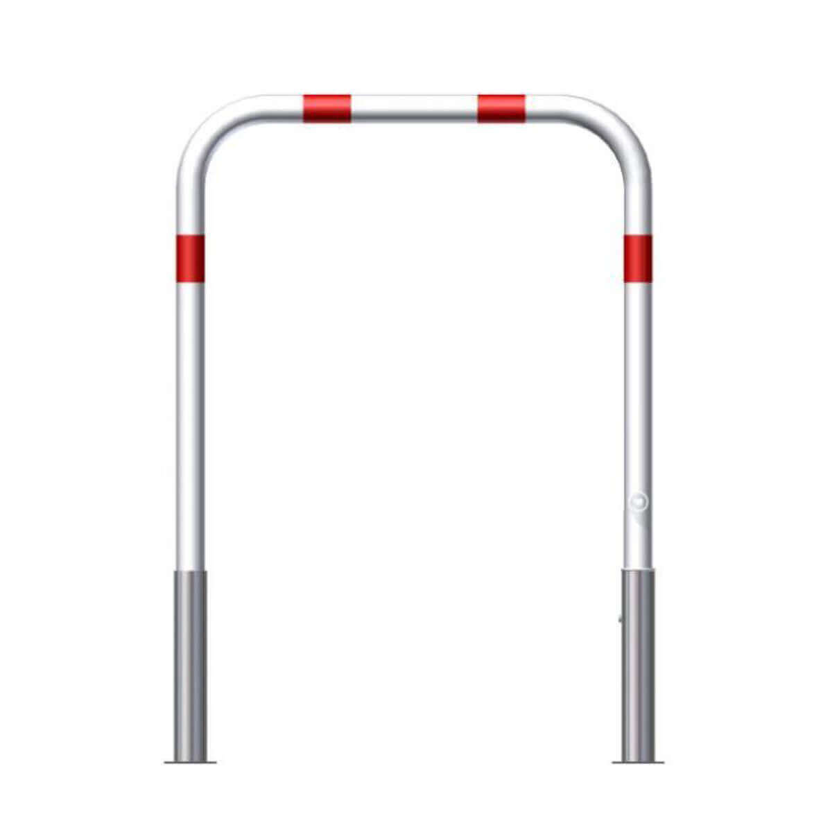 Wegesperre Ø 60 herausnehmbar drehbar mit Dreikantverschluss weiß besch. / rote Streifen Breite 1000 mm