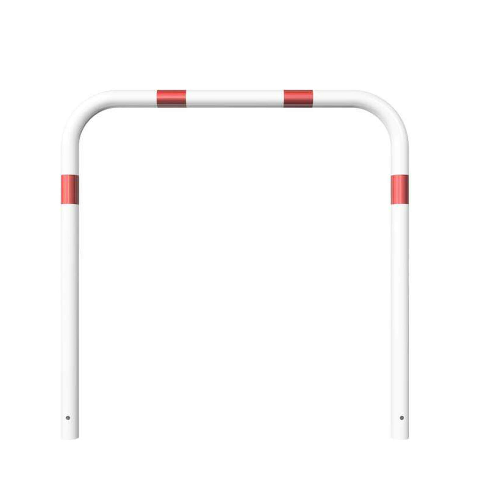 Rohrbügel aus Stahlrohr Ø 60 x 2,5 mm-weiß besch. / rote Streifen-1200 mm-1200 mm