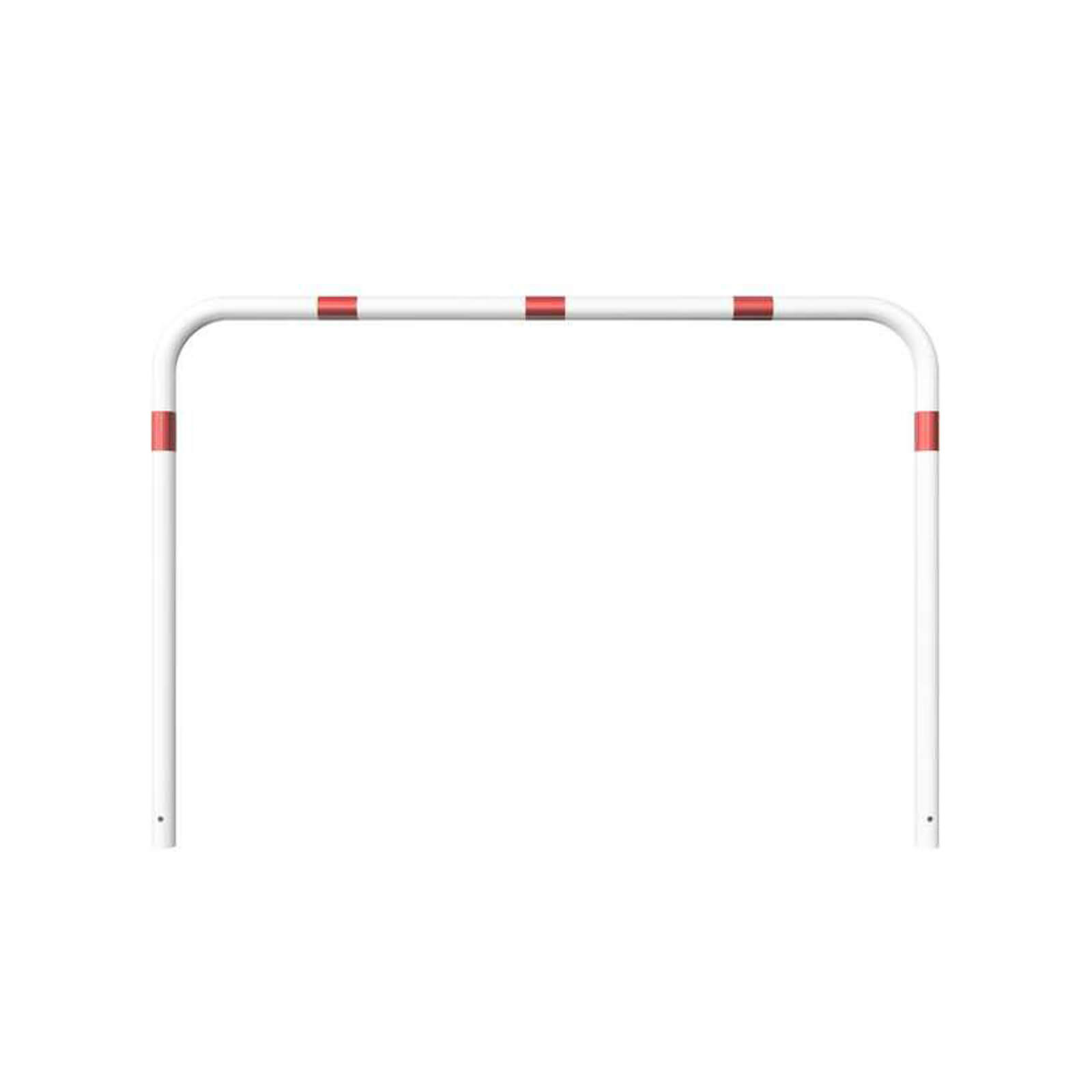 Rohrbügel aus Stahlrohr Ø 60 x 2,5 mm-weiß besch. / rote Streifen-1400 mm-2000 mm