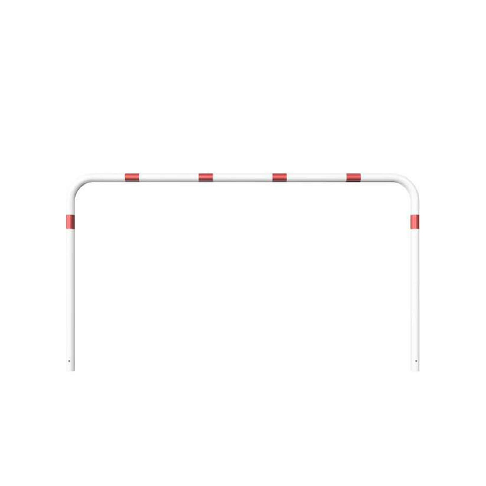 Rohrbügel aus Stahlrohr Ø 60 x 2,5 mm-weiß besch. / rote Streifen-1400 mm-2500 mm