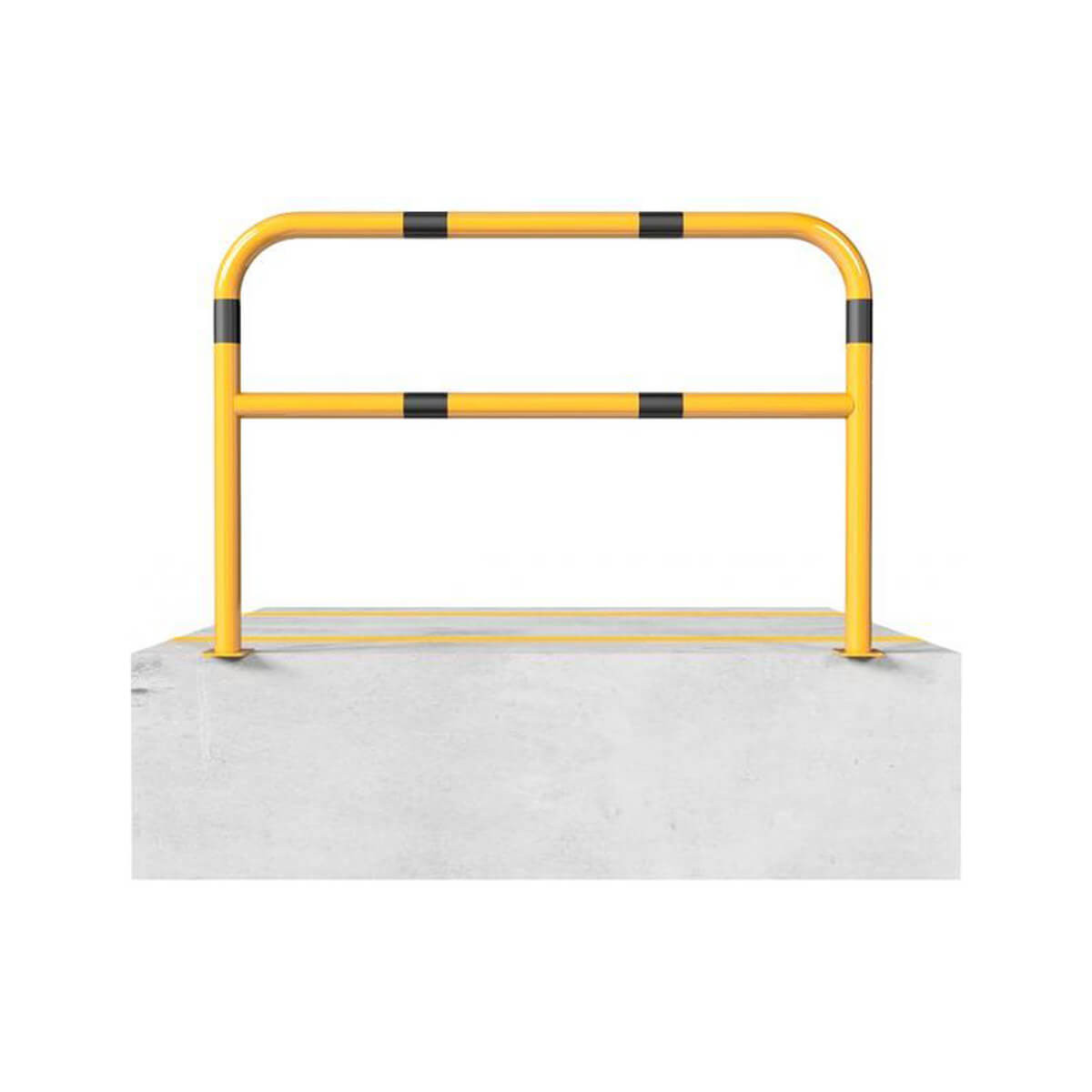 Schutzbügel mit Querholm Ø 60 x 2,5 mm für Dübelbefestigung gelb / schwarz