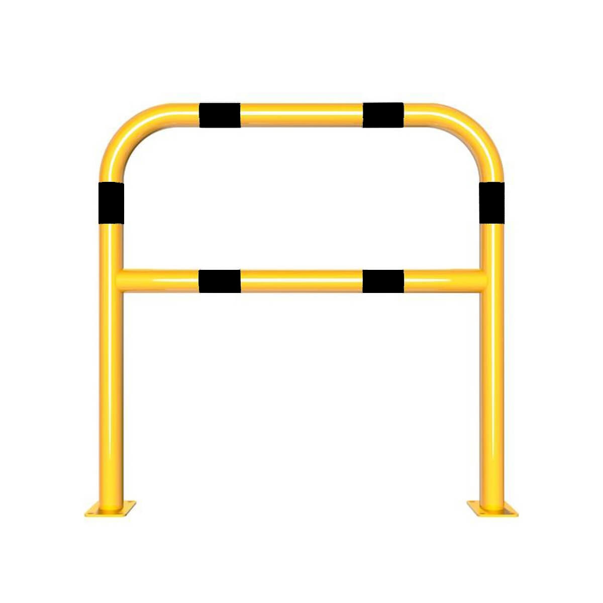 Schutzbügel mit Querholm Ø 60 x 2,5 mm für Dübelbefestigung gelb / schwarz 1000 mm