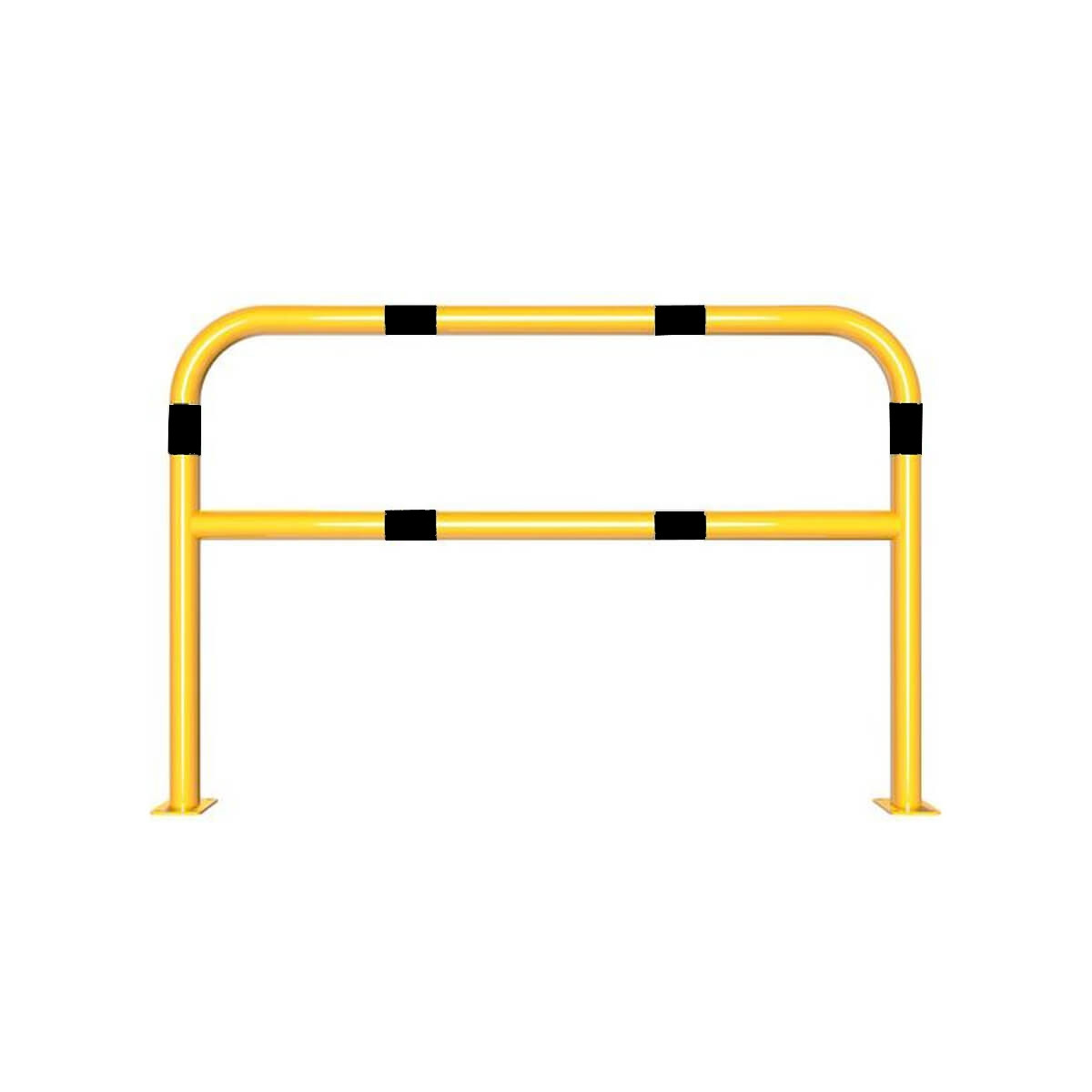 Schutzbügel mit Querholm Ø 60 x 2,5 mm für Dübelbefestigung gelb / schwarz 1500 mm