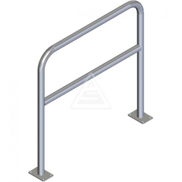 Rohrbügel aus Stahlrohr Ø 60 mm mit Querholm für Dübelbefestigung-1000 mm x 1000 mm-feuerverzinkt