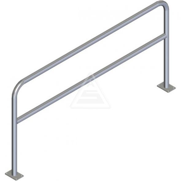 Rohrbügel aus Stahlrohr Ø 60 mm mit Querholm für Dübelbefestigung-1000 mm x 2000 mm-feuerverzinkt