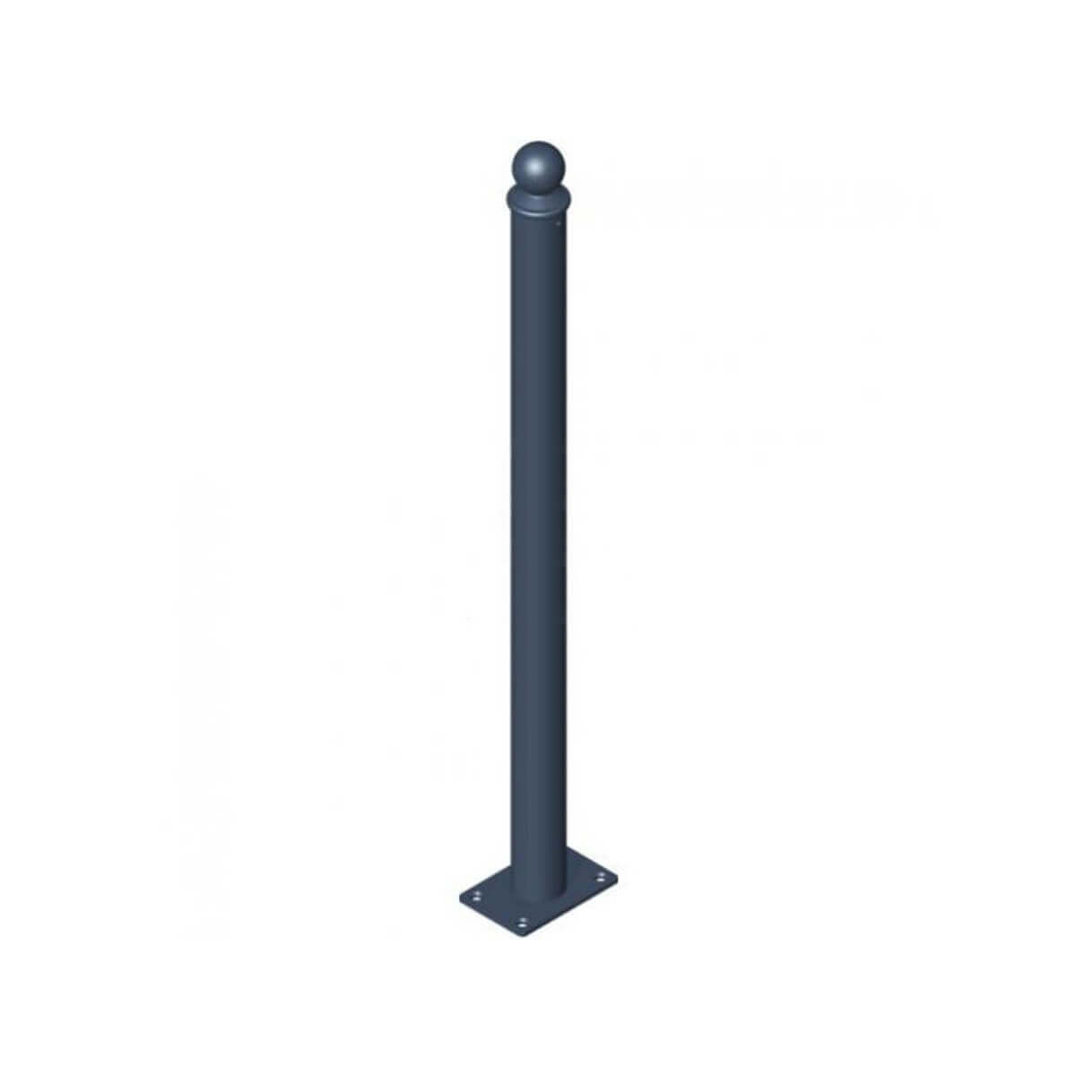 Absperr-Stilpfosten Ø 60 mm Serie 465 ortsfest für Dübelbefestigung Anthrazit RAL 7016