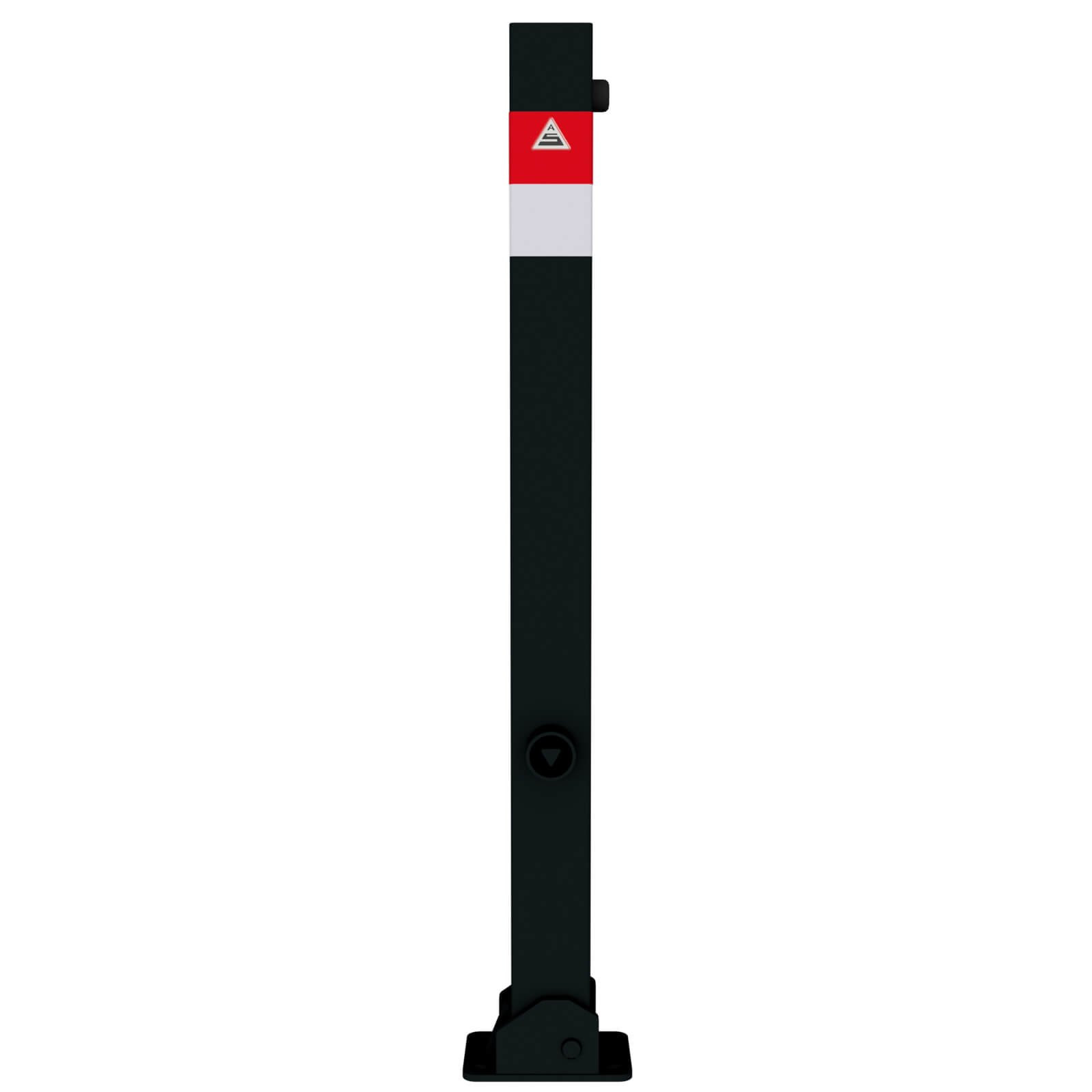 Absperrpfosten Black - Line 70 x 70 mm, umlegbar, für Dübelbefestigung mit Dreikantverschluss nach DIN 3223