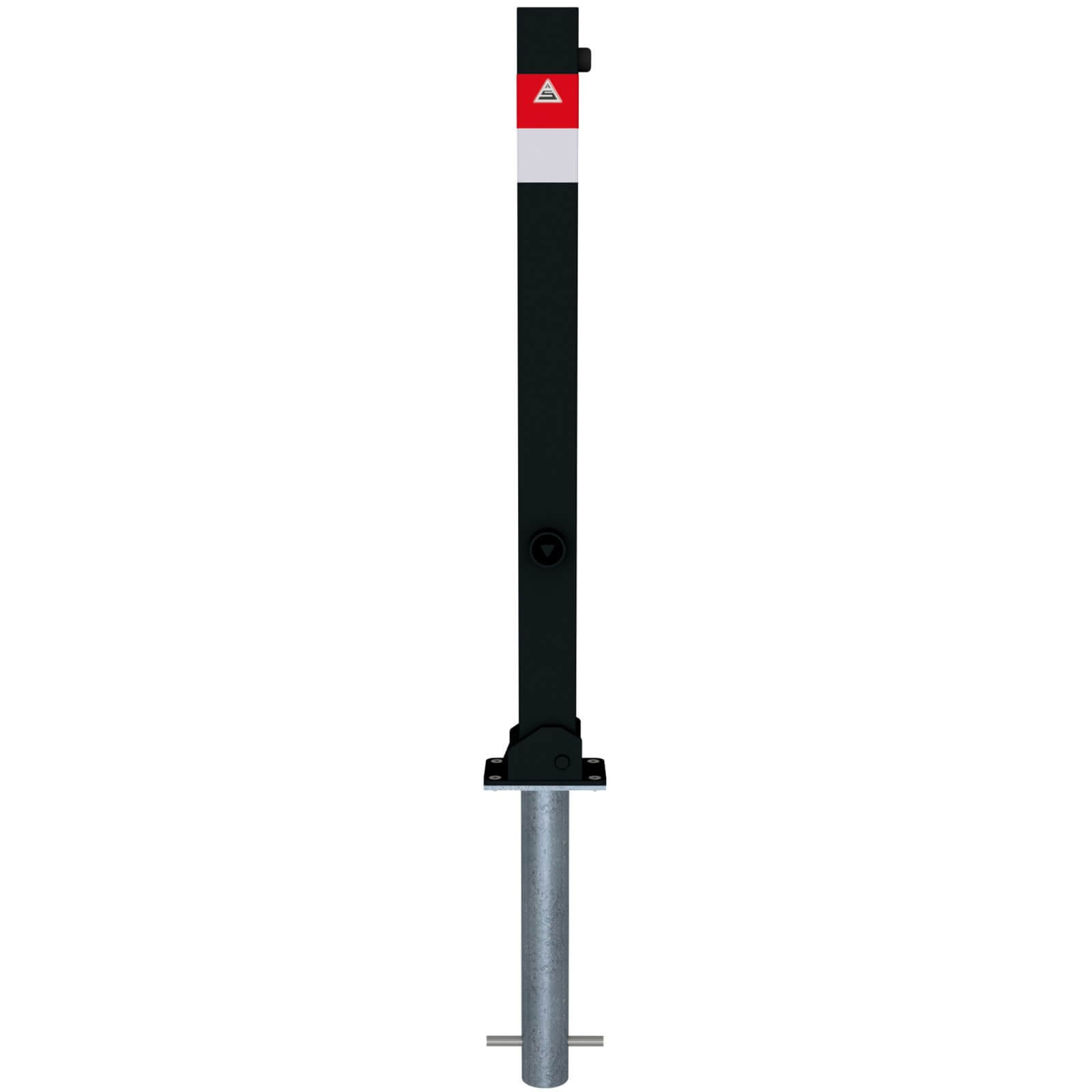 Absperrpfosten Black - Line 70 x 70 mm, umlegbar, zum einbetonieren mit Dreikantverschluss nach DIN 3223