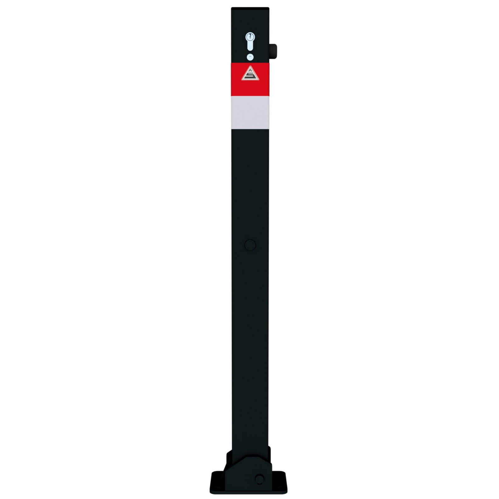 Absperrpfosten Black - Line 70 x 70 mm, umlegbar, für Dübelbefestigung mit Profilzylinderschloss und drei Schlüsseln