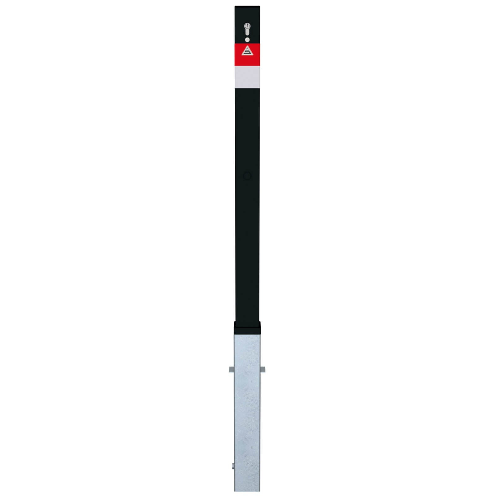 Absperrpfosten Black - Line 70 x 70 mm, herausnehmbar mit Profilzylinderschloss und drei Schlüsseln