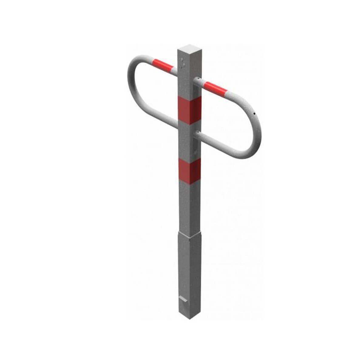 Parkplatzsperre 70 x 70 mm herausnehmbar Stahlrohr Überflur 900 mm mit Profilzylinderschloss feuerverzinkt