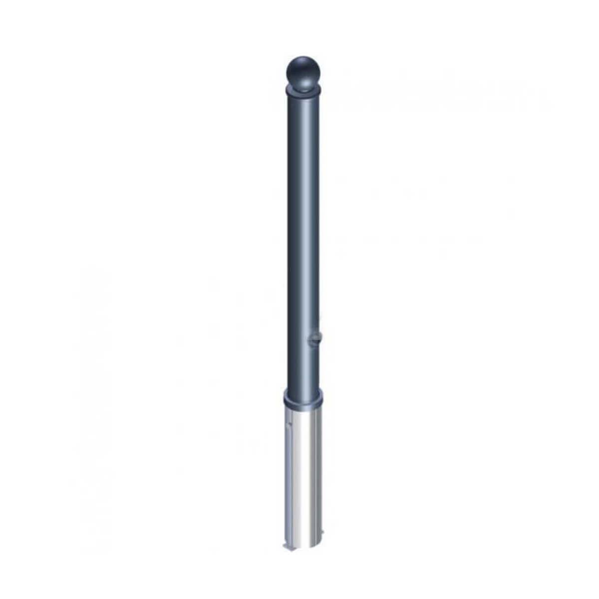 Absperr-Stilpfosten Ø 76 mm Serie 474 herausnehmbar mit Dreikantverschluss Anthrazit RAL 7016