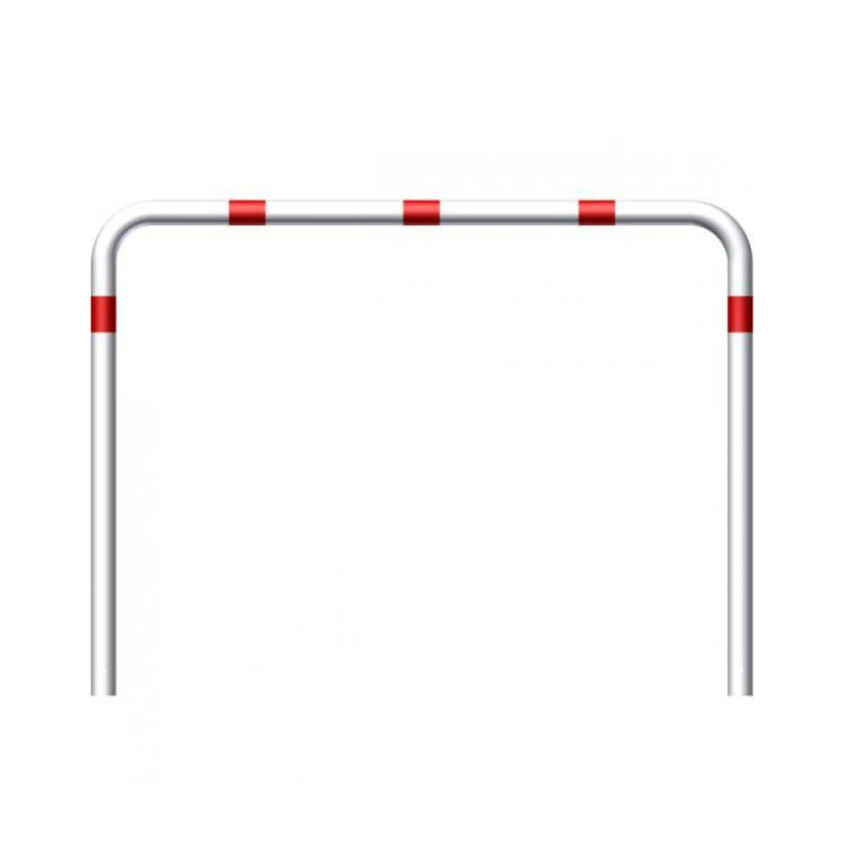 Abweisebügel Ø 76 Stahlrohr zum einbetonieren weiß besch. / rote Streifen B 2000 mm H 1500 mm