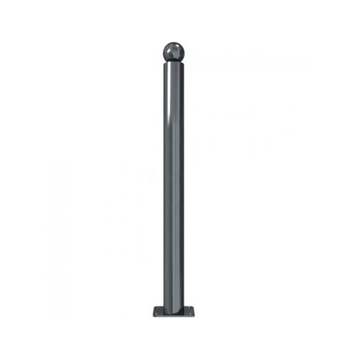 Absperr-Stilpfosten Ø 76 mm Serie 475 ortsfest für Dübelbefestigung Anthrazit RAL 7016