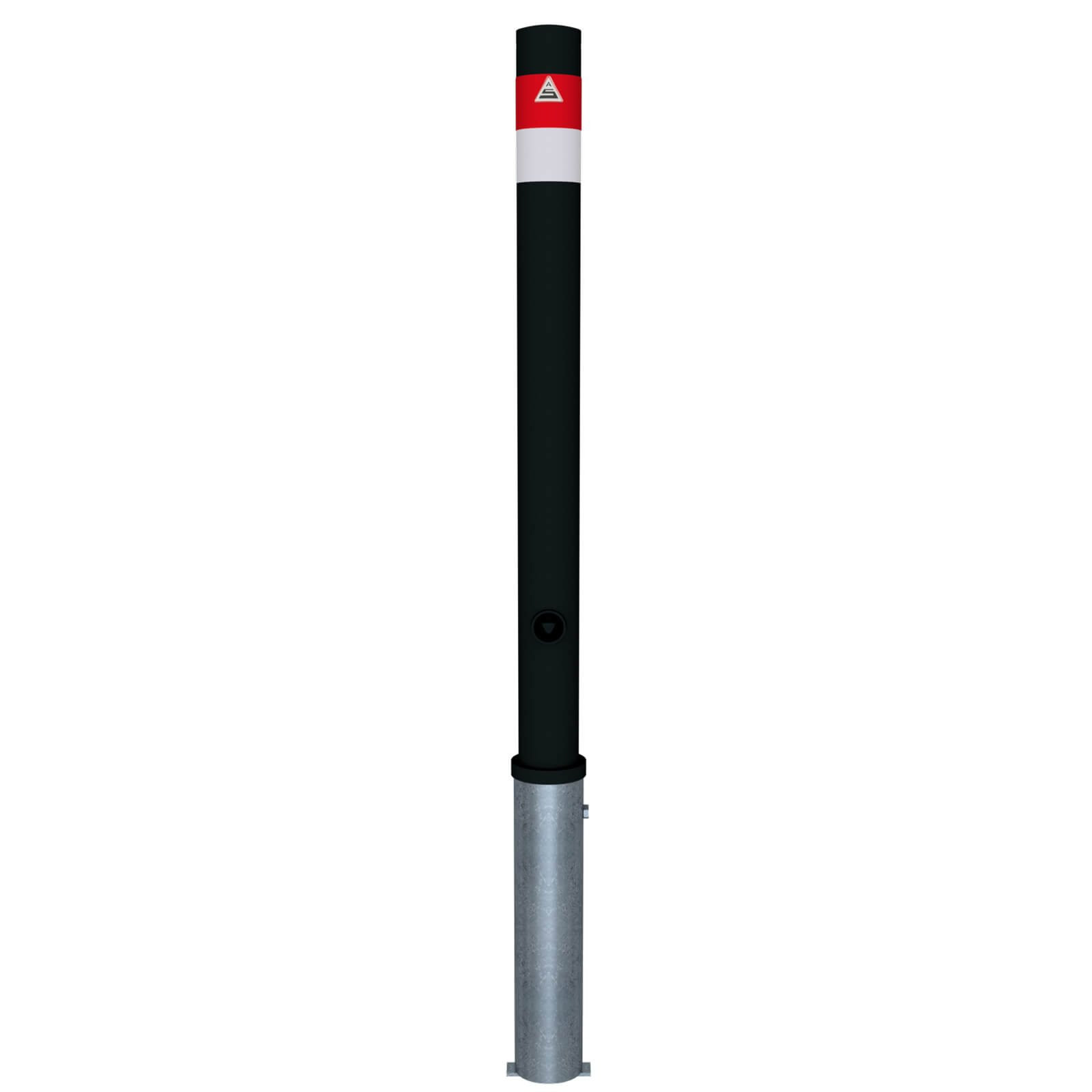Absperrpfosten Black - Line Ø 76 mm, herausnehmbar mit Dreikantverschluss nach DIN 3223