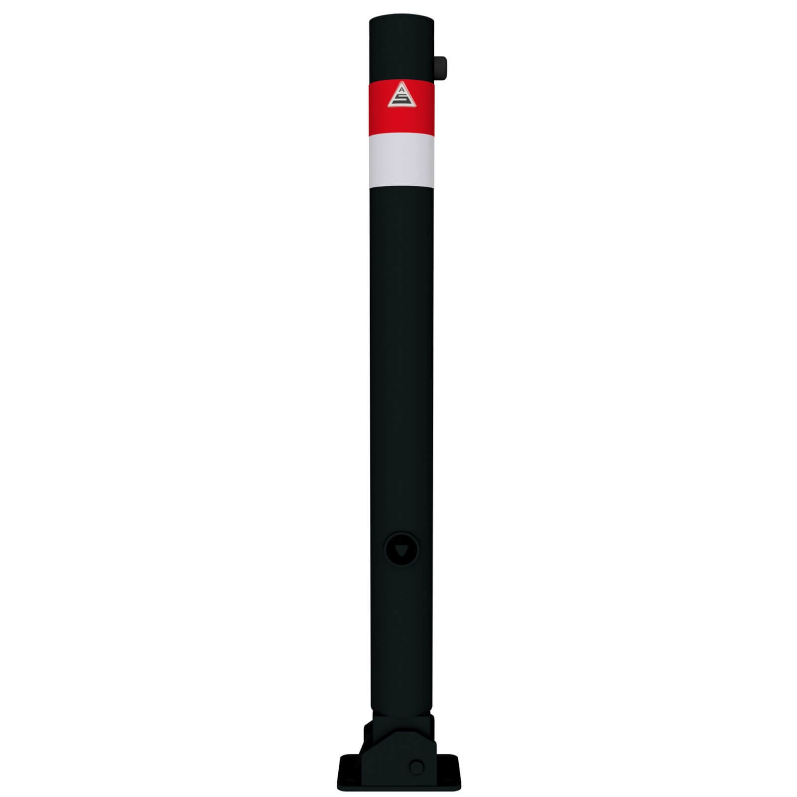 Absperrpfosten Black - Line Ø 76 mm, umlegbar, für Dübelbefestigung mit Dreikantverschluss nach DIN 3223