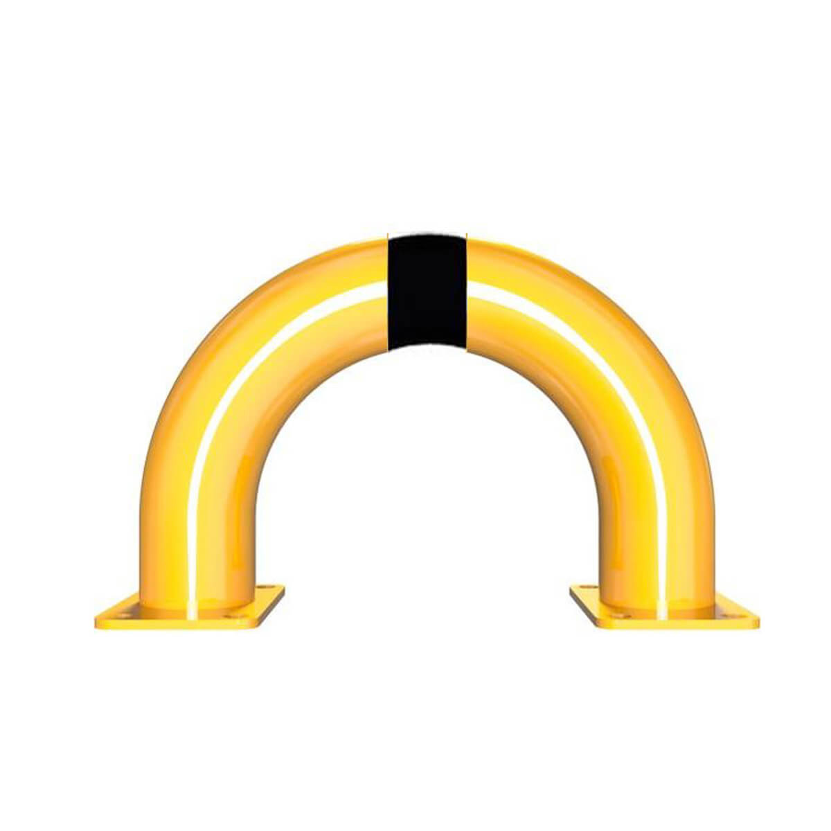 Rammschutzbügel Ø 76 mm Stahlrohr für Dübelbefestigung gelb / schwarz B 400 mm H 250 mm