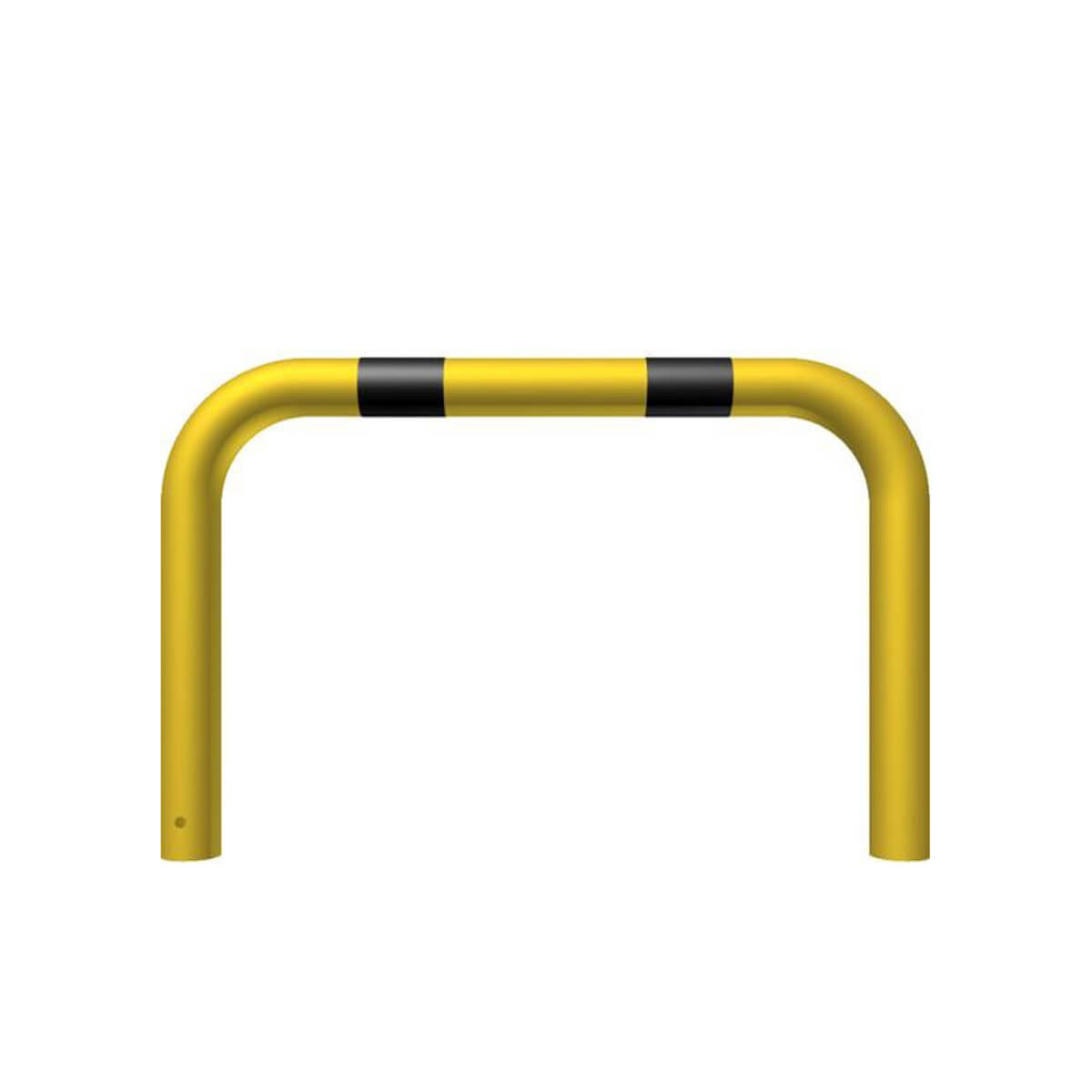 Rammschutzbügel Ø 76 mm Stahlrohr zum einbetonieren gelb / schwarz B 1000 mm H 250 mm