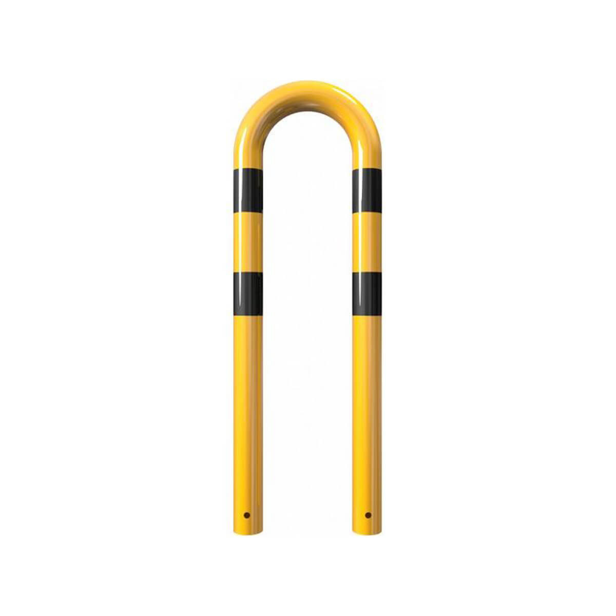 Rammschutzbügel Ø 76 mm Stahlrohr zum einbetonieren gelb / schwarz B 400 mm H 650 mm