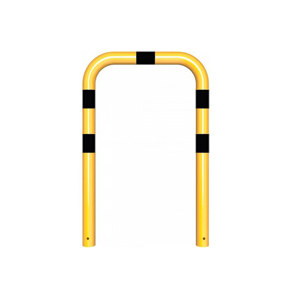 Rammschutzbügel Ø 76 mm Stahlrohr zum einbetonieren gelb / schwarz B 750 mm H 650 mm