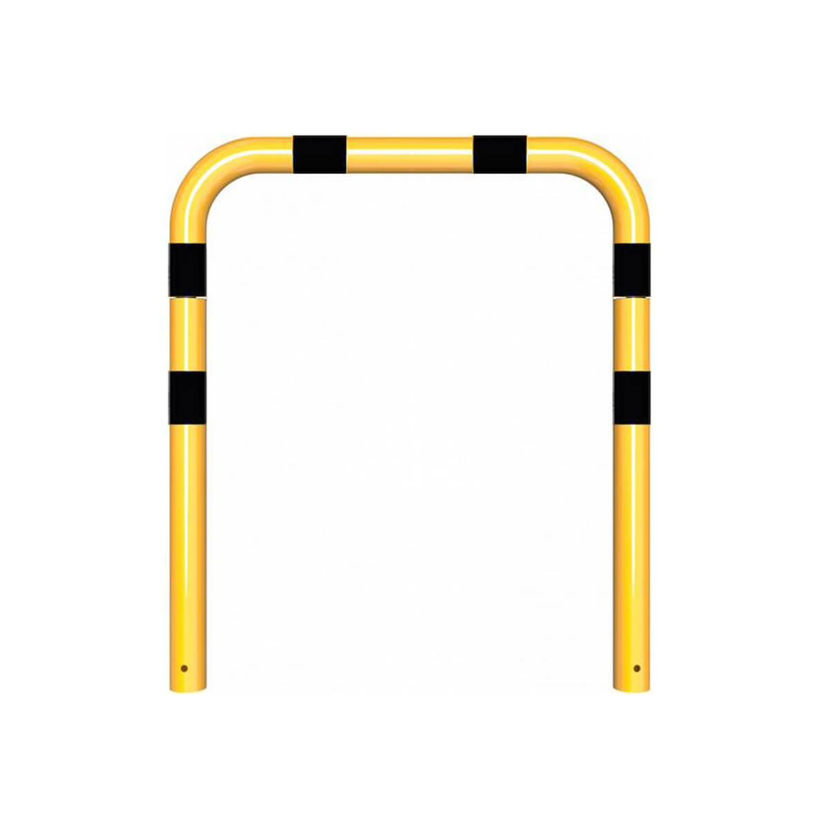 Rammschutzbügel Ø 76 mm Stahlrohr zum einbetonieren gelb / schwarz B 1000 mm H 650 mm