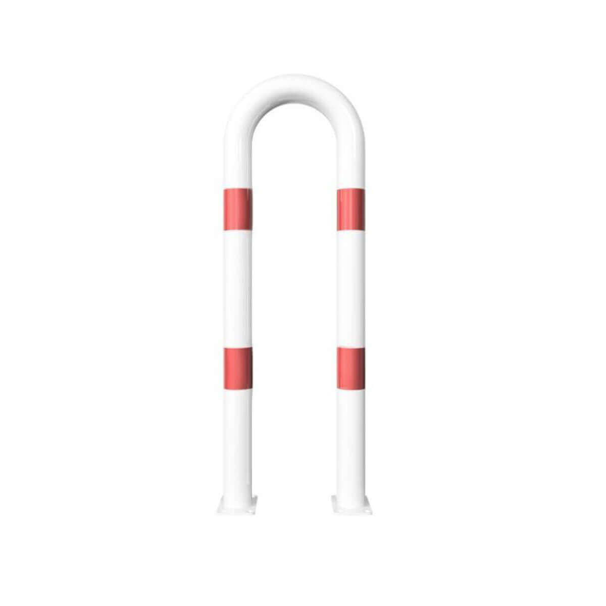 Universalbügel Ø 76 für Dübelbefestigung weiß besch. / rote Streifen B 400 mm H 1150 mm