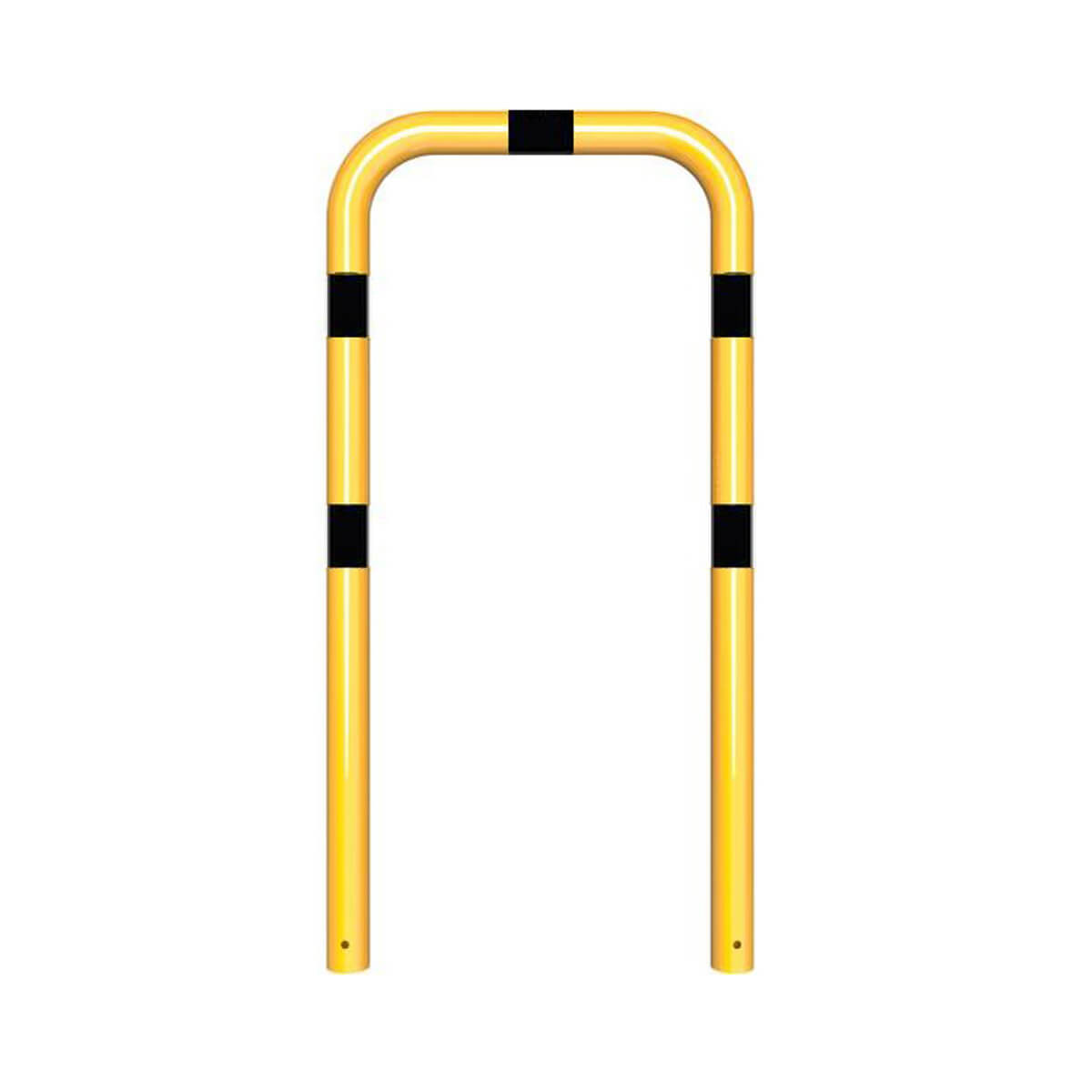 Rammschutzbügel Ø 76 mm Stahlrohr zum einbetonieren gelb / schwarz B 750 mm H 1150 mm