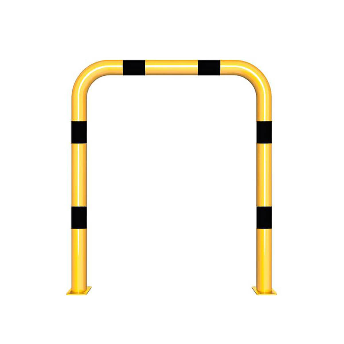 Rammschutzbügel Ø 76 mm Stahlrohr für Dübelbefestigung gelb / schwarz B 1000 mm H 1150 mm