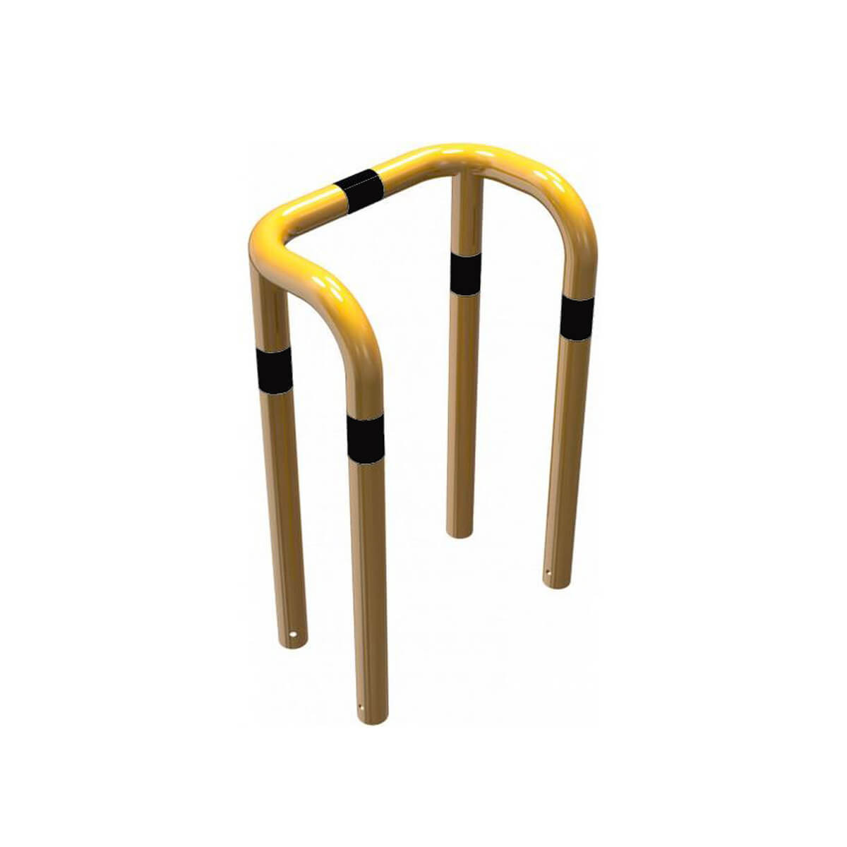 Rammschutzbügel Doppelbügel Ø 76 mm Stahlrohr zum einbetonieren gelb / schwarz B 750 mm H 650 mm