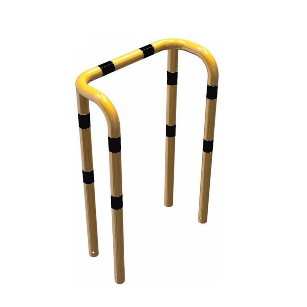 Rammschutzbügel Doppelbügel Ø 76 mm Stahlrohr zum einbetonieren gelb / schwarz B 1000 mm H 1150 mm