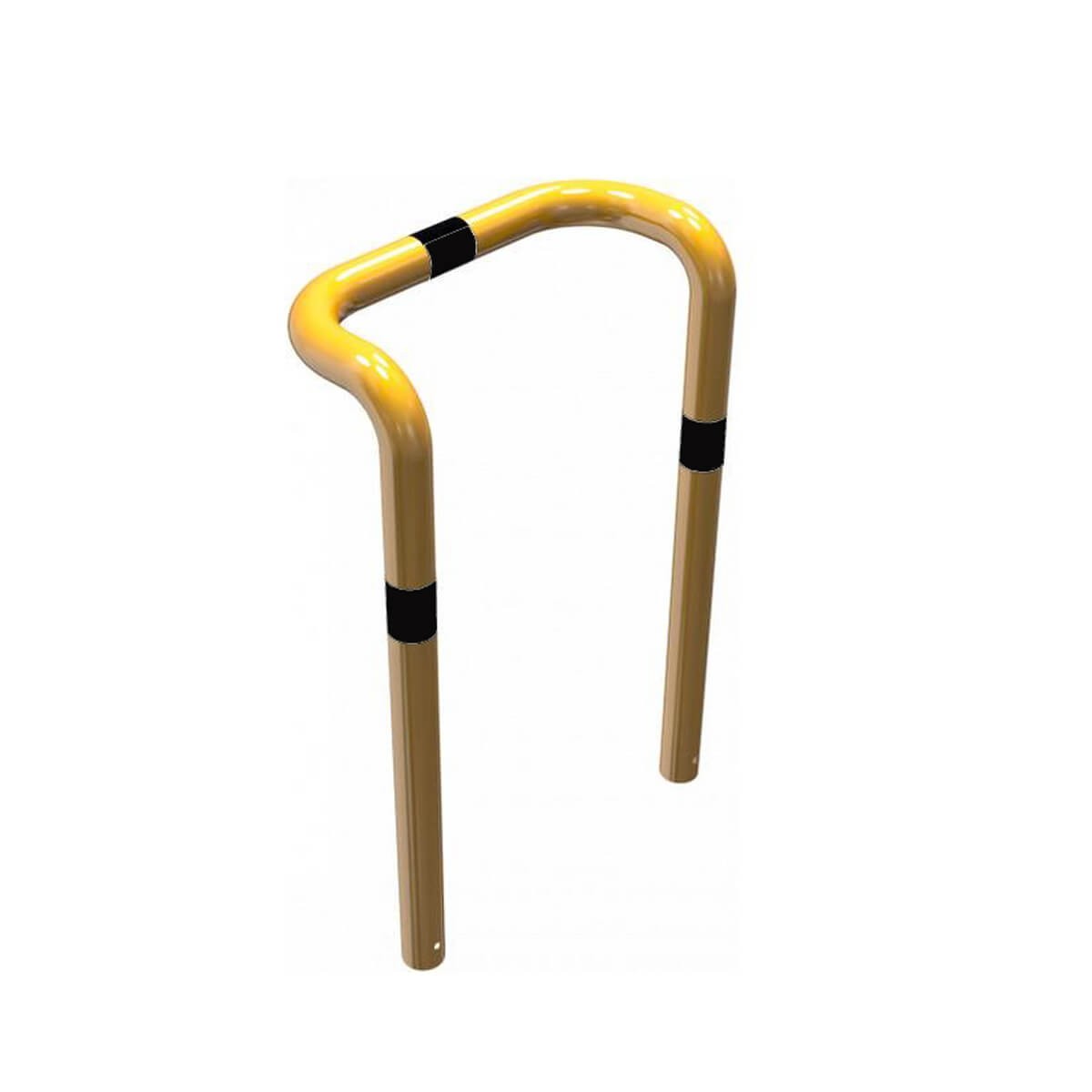 Rammschutzbügel doppelseitige Ø 76 mm Stahlrohr zum einbetonieren gelb / schwarz B 750 mm H 650 mm