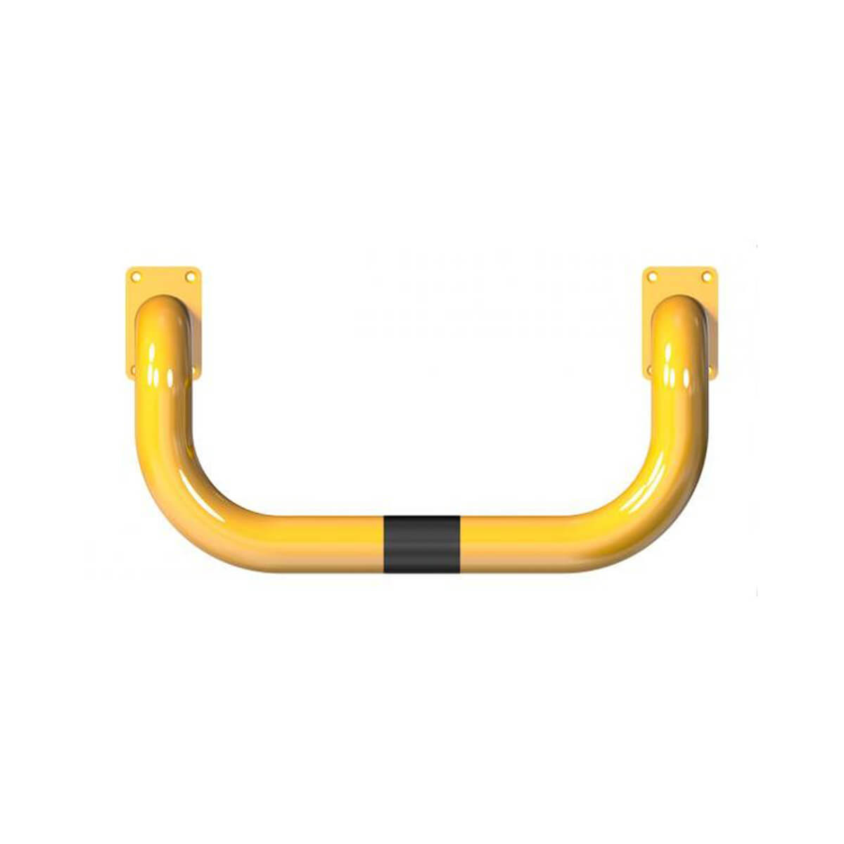 Rammschutzbügel doppelseitige Ø 76 mm Stahlrohr für Dübelbefestigung gelb / schwarz