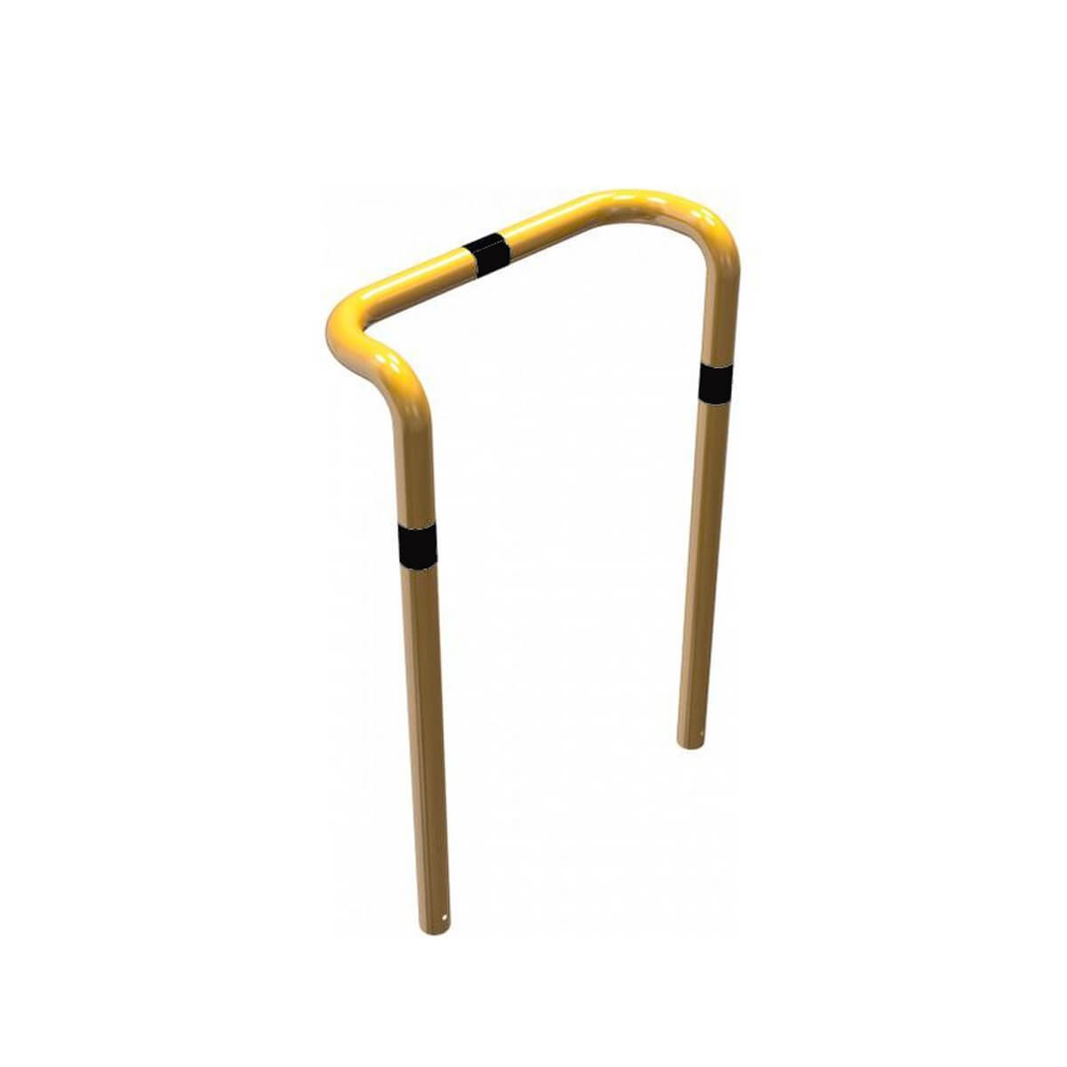 Rammschutzbügel doppelseitige Ø 76 mm Stahlrohr zum einbetonieren gelb / schwarz B 1000 mm H 1150 mm