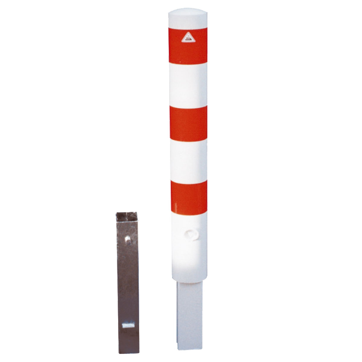 Absperrpfosten 102 mm Stahlrohr herausnehmbar mit Dreikant